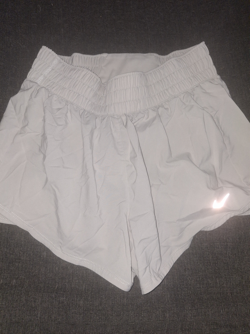 Nike White Women's Athletic Running Shorts with Smocked Waist